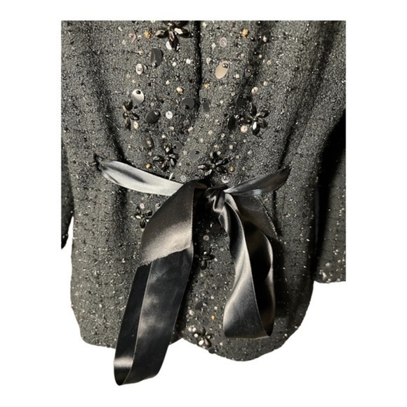 Victor Costa Women’s Occasion Jacket Size S Black Sequins and Beads‎ - Picture 3 of 7